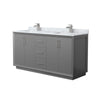 Custom image for Dark Gray with Brushed Nickel Trim / White Carrara Marble / No Mirror