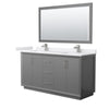 Custom image for Dark Gray with Brushed Nickel Trim / White Cultured Marble / 58