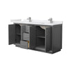 Custom image for Dark Gray with Brushed Nickel Trim / White Cultured Marble / No Mirror