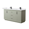 Custom image for Light Green with Matte Black Trim / White Cultured Marble / No Mirror