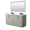 Custom image for Light Green with Matte Black Trim / White Cultured Marble / 58