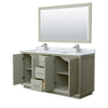 Custom image for Light Green with Brushed Nickel Trim / White Carrara Marble / 58