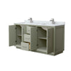 Custom image for Light Green with Brushed Nickel Trim / White Carrara Marble / No Mirror