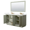 Custom image for Light Green with Satin Bronze Trim / Carrara Cultured Marble / 58