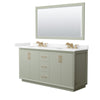 Custom image for Light Green with Satin Bronze Trim / Carrara Cultured Marble / 58