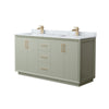 Custom image for Light Green with Satin Bronze Trim / White Carrara Marble / No Mirror