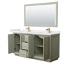 Custom image for Light Green with Satin Bronze Trim / White Cultured Marble / 58