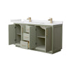 Custom image for Light Green with Satin Bronze Trim / White Cultured Marble / No Mirror