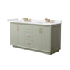 Custom image for Light Green with Satin Bronze Trim / White Cultured Marble / No Mirror