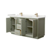 Custom image for Light Green with Satin Bronze Trim / White Quartz / No Mirror