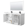 Custom image for White with Matte Black Trim / Carrara Cultured Marble / 58