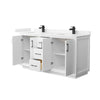 Custom image for White with Matte Black Trim / Carrara Cultured Marble / No Mirror