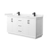Custom image for White with Matte Black Trim / Carrara Cultured Marble / No Mirror