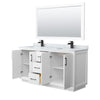 Custom image for White with Matte Black Trim / White Carrara Marble / 58