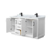 Custom image for White with Matte Black Trim / White Carrara Marble / No Mirror