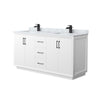 Custom image for White with Matte Black Trim / White Carrara Marble / No Mirror