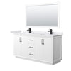 Custom image for White with Matte Black Trim / White Cultured Marble / 58