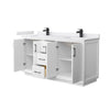 Custom image for White with Matte Black Trim / White Cultured Marble / No Mirror