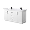 Custom image for White with Matte Black Trim / White Cultured Marble / No Mirror