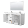 Custom image for White with Brushed Nickel Trim / Carrara Cultured Marble / 58