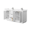Custom image for White with Brushed Nickel Trim / Carrara Cultured Marble / No Mirror