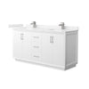 Custom image for White with Brushed Nickel Trim / Carrara Cultured Marble / No Mirror