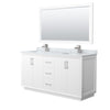 Custom image for White with Brushed Nickel Trim / White Carrara Marble / 58