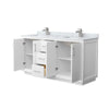 Custom image for White with Brushed Nickel Trim / White Carrara Marble / No Mirror