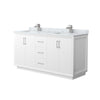 Custom image for White with Brushed Nickel Trim / White Carrara Marble / No Mirror
