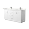 Custom image for White with Brushed Nickel Trim / Giotto Quartz / No Mirror