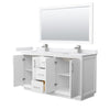 Custom image for White with Brushed Nickel Trim / White Cultured Marble / 58