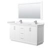 Custom image for White with Brushed Nickel Trim / White Cultured Marble / 58