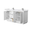 Custom image for White with Brushed Nickel Trim / White Cultured Marble / No Mirror