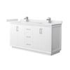 Custom image for White with Brushed Nickel Trim / White Cultured Marble / No Mirror