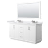 Custom image for White with Brushed Nickel Trim / White Cultured Marble / 58