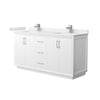 Custom image for White with Brushed Nickel Trim / White Quartz / No Mirror