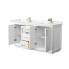 Custom image for White with Satin Bronze Trim / Carrara Cultured Marble / No Mirror