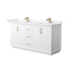 Custom image for White with Satin Bronze Trim / Carrara Cultured Marble / No Mirror