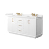 Custom image for White with Satin Bronze Trim / Carrara Cultured Marble / No Mirror