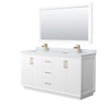 Custom image for White with Satin Bronze Trim / White Carrara Marble / 58