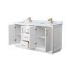 Custom image for White with Satin Bronze Trim / White Carrara Marble / No Mirror