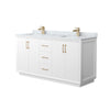Custom image for White with Satin Bronze Trim / White Carrara Marble / No Mirror