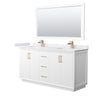 Custom image for White with Satin Bronze Trim / White Cultured Marble / 58