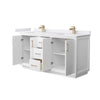 Custom image for White with Satin Bronze Trim / White Cultured Marble / No Mirror
