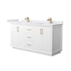 Custom image for White with Satin Bronze Trim / White Cultured Marble / No Mirror