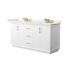 Custom image for White with Satin Bronze Trim / White Cultured Marble / No Mirror