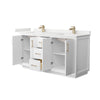 Custom image for White with Satin Bronze Trim / White Quartz / No Mirror