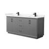 Custom image for Dark Gray with Matte Black Trim / Carrara Cultured Marble / No Mirror