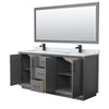 Custom image for Dark Gray with Matte Black Trim / White Carrara Marble / 70