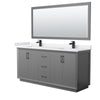Custom image for Dark Gray with Matte Black Trim / White Cultured Marble / 70